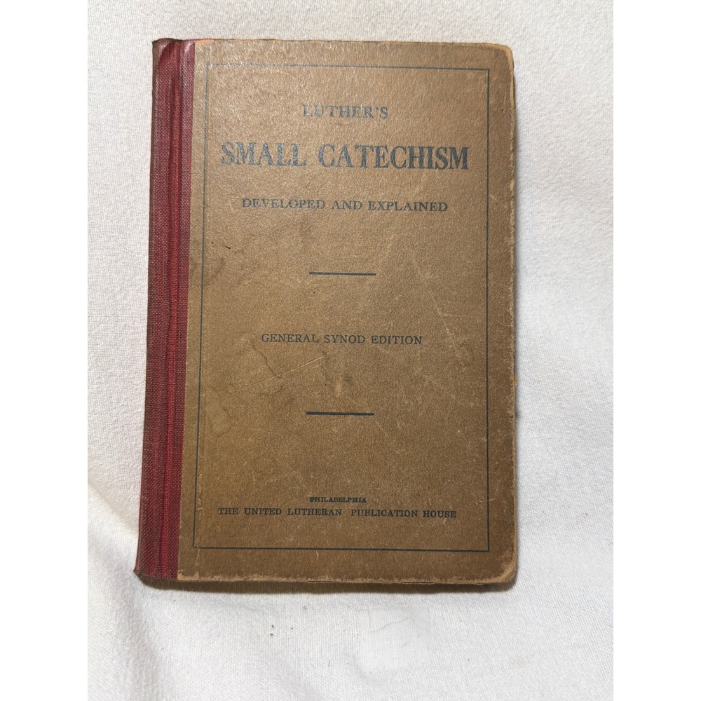 Antique 1893 Luthers Small Catechism General Synod Edition Lutheran Book 6x4